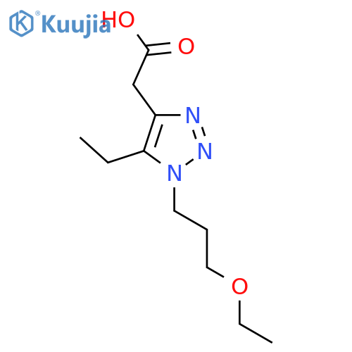 2-1-(3-ethoxypropyl)-5-ethyl-1H-1,2,3-triazol-4-ylacetic acid structure