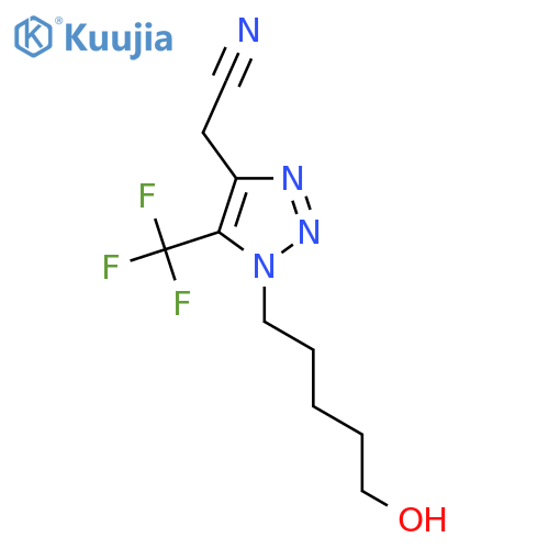 2-1-(5-hydroxypentyl)-5-(trifluoromethyl)-1H-1,2,3-triazol-4-ylacetonitrile structure