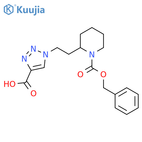 1-(2-{1-(benzyloxy)carbonylpiperidin-2-yl}ethyl)-1H-1,2,3-triazole-4-carboxylic acid structure