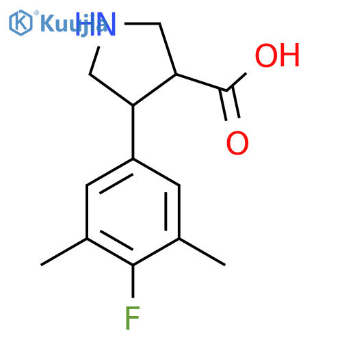 4-(4-fluoro-3,5-dimethylphenyl)pyrrolidine-3-carboxylic acid structure