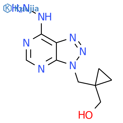 1-({7-hydrazinyl-3H-1,2,3triazolo4,5-dpyrimidin-3-yl}methyl)cyclopropylmethanol structure