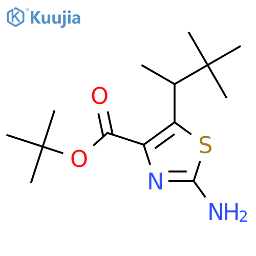 tert-butyl 2-amino-5-(3,3-dimethylbutan-2-yl)-1,3-thiazole-4-carboxylate structure