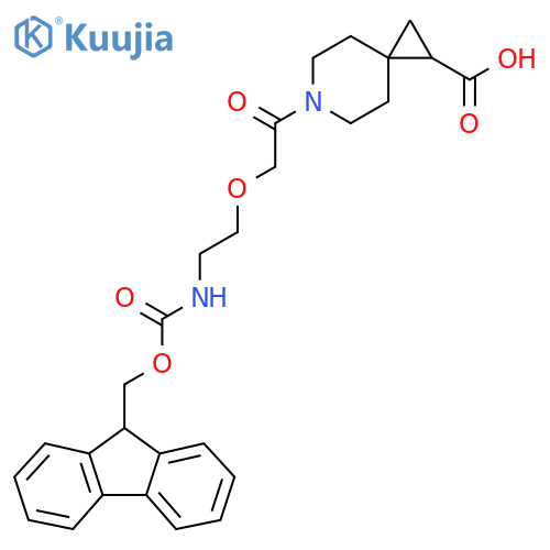 6-{2-2-({(9H-fluoren-9-yl)methoxycarbonyl}amino)ethoxyacetyl}-6-azaspiro2.5octane-1-carboxylic acid structure