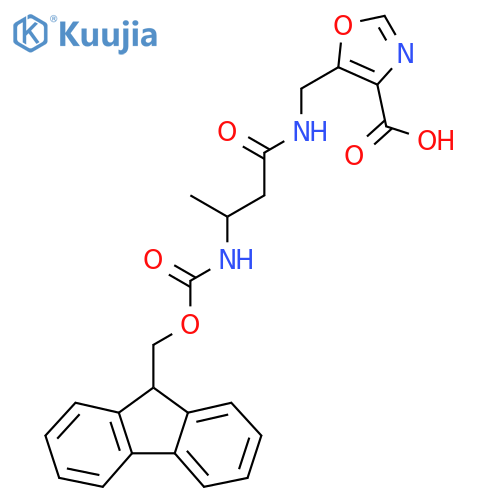 5-{3-({(9H-fluoren-9-yl)methoxycarbonyl}amino)butanamidomethyl}-1,3-oxazole-4-carboxylic acid structure