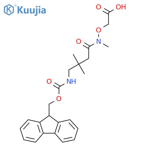 2-{4-({(9H-fluoren-9-yl)methoxycarbonyl}amino)-N,3,3-trimethylbutanamidooxy}acetic acid structure
