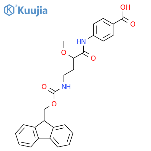 4-4-({(9H-fluoren-9-yl)methoxycarbonyl}amino)-2-methoxybutanamidobenzoic acid structure
