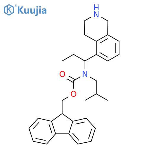 9H-fluoren-9-ylmethyl N-(2-methylpropyl)-N-1-(1,2,3,4-tetrahydroisoquinolin-5-yl)propylcarbamate structure