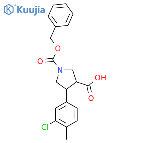 1-(benzyloxy)carbonyl-4-(3-chloro-4-methylphenyl)pyrrolidine-3-carboxylic acid structure