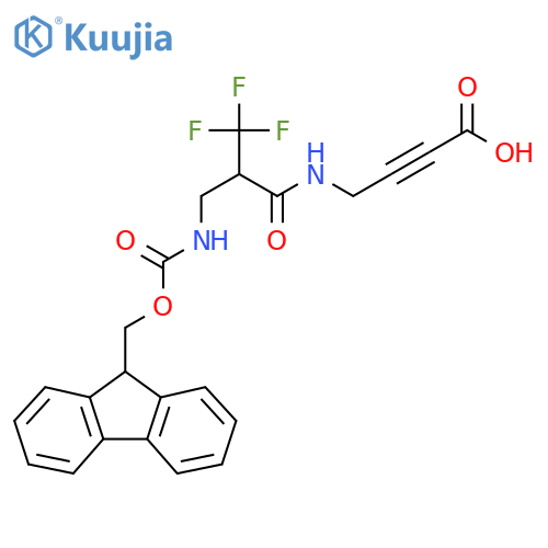 4-{2-({(9H-fluoren-9-yl)methoxycarbonyl}amino)methyl-3,3,3-trifluoropropanamido}but-2-ynoic acid structure