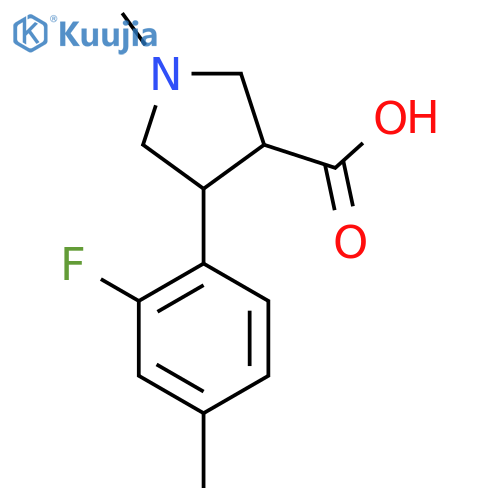 4-(2-fluoro-4-methylphenyl)-1-methylpyrrolidine-3-carboxylic acid structure
