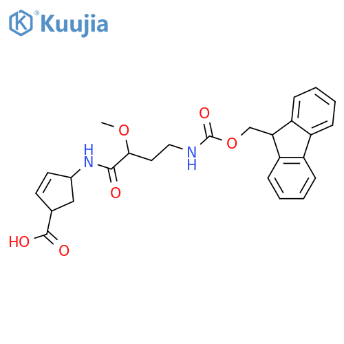4-4-({(9H-fluoren-9-yl)methoxycarbonyl}amino)-2-methoxybutanamidocyclopent-2-ene-1-carboxylic acid structure