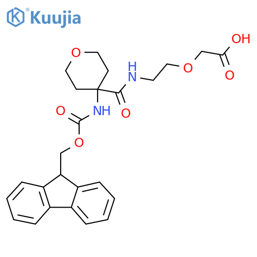 2-(2-{[4-({[(9H-fluoren-9-yl)methoxy]carbonyl}amino)oxan-4-yl]formamido}ethoxy)acetic acid structure