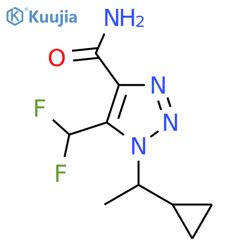 1-(1-cyclopropylethyl)-5-(difluoromethyl)-1H-1,2,3-triazole-4-carboxamide structure