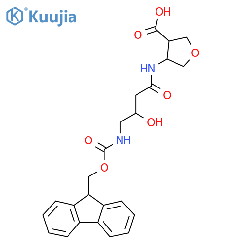 4-4-({(9H-fluoren-9-yl)methoxycarbonyl}amino)-3-hydroxybutanamidooxolane-3-carboxylic acid structure