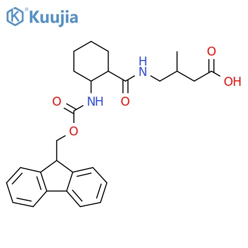 4-{2-({(9H-fluoren-9-yl)methoxycarbonyl}amino)cyclohexylformamido}-3-methylbutanoic acid structure
