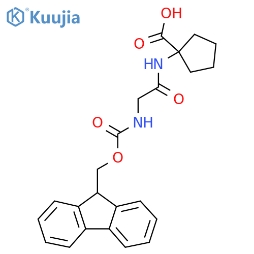 1-2-({(9H-fluoren-9-yl)methoxycarbonyl}amino)acetamidocyclopentane-1-carboxylic acid structure