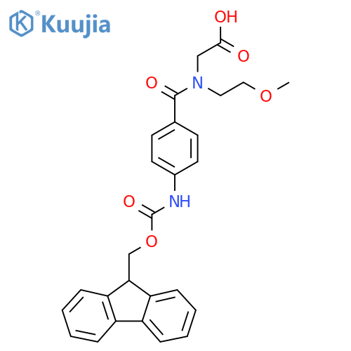 2-{1-4-({(9H-fluoren-9-yl)methoxycarbonyl}amino)phenyl-N-(2-methoxyethyl)formamido}acetic acid structure