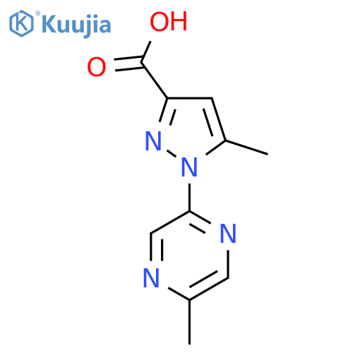 5-methyl-1-(5-methylpyrazin-2-yl)-1H-pyrazole-3-carboxylic acid structure