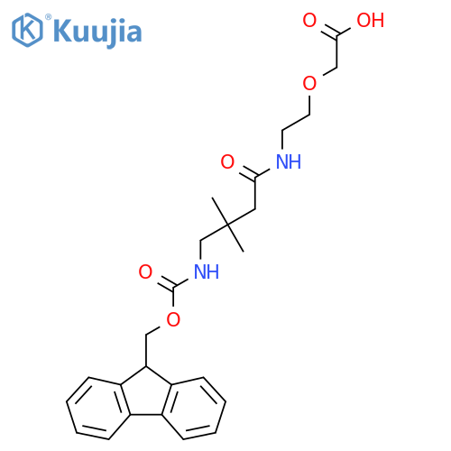 2-{2-4-({(9H-fluoren-9-yl)methoxycarbonyl}amino)-3,3-dimethylbutanamidoethoxy}acetic acid structure