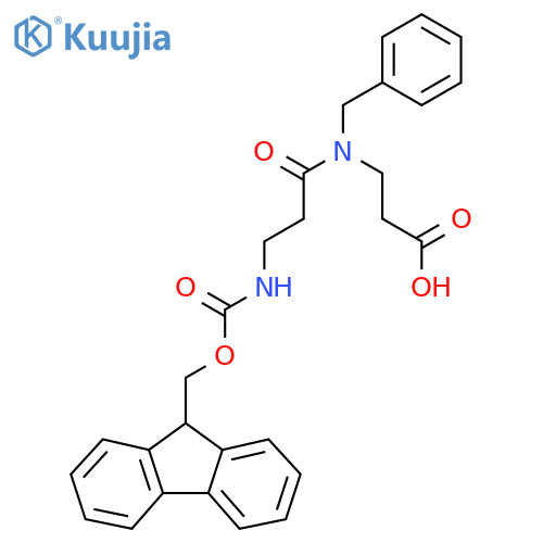 3-N-benzyl-3-({(9H-fluoren-9-yl)methoxycarbonyl}amino)propanamidopropanoic acid structure