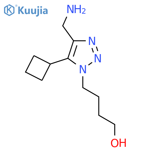 4-4-(aminomethyl)-5-cyclobutyl-1H-1,2,3-triazol-1-ylbutan-1-ol structure