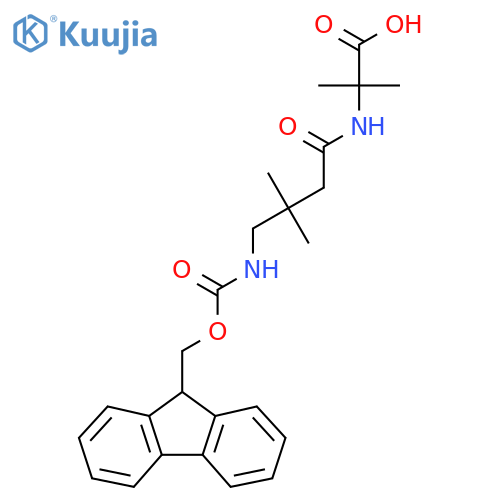 2-4-({(9H-fluoren-9-yl)methoxycarbonyl}amino)-3,3-dimethylbutanamido-2-methylpropanoic acid structure
