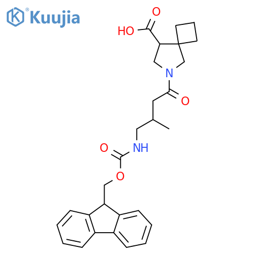 6-4-({(9H-fluoren-9-yl)methoxycarbonyl}amino)-3-methylbutanoyl-6-azaspiro3.4octane-8-carboxylic acid structure