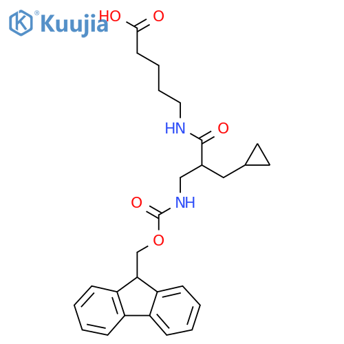 5-2-(cyclopropylmethyl)-3-({(9H-fluoren-9-yl)methoxycarbonyl}amino)propanamidopentanoic acid structure