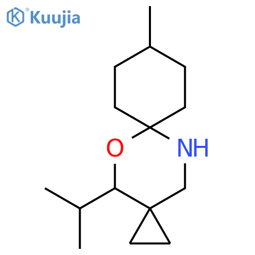 9-methyl-4-(propan-2-yl)-5-oxa-12-azadispiro2.2.5^{6}.2^{3}tridecane structure