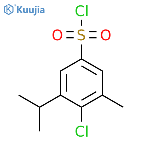 4-chloro-3-methyl-5-(propan-2-yl)benzene-1-sulfonyl chloride structure