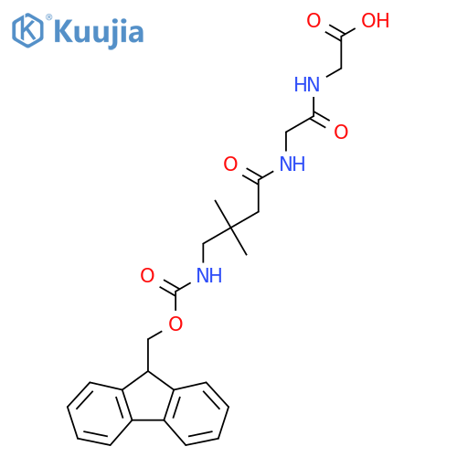 2-{2-4-({(9H-fluoren-9-yl)methoxycarbonyl}amino)-3,3-dimethylbutanamidoacetamido}acetic acid structure