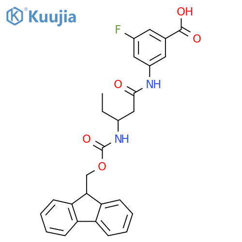 3-3-({(9H-fluoren-9-yl)methoxycarbonyl}amino)pentanamido-5-fluorobenzoic acid structure