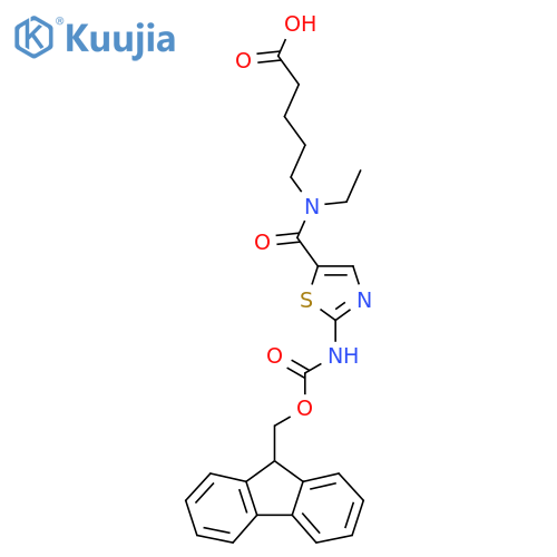 5-{N-ethyl-1-2-({(9H-fluoren-9-yl)methoxycarbonyl}amino)-1,3-thiazol-5-ylformamido}pentanoic acid structure
