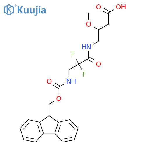 4-3-({(9H-fluoren-9-yl)methoxycarbonyl}amino)-2,2-difluoropropanamido-3-methoxybutanoic acid structure