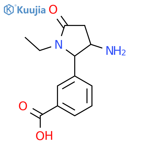 3-(3-amino-1-ethyl-5-oxopyrrolidin-2-yl)benzoic acid structure