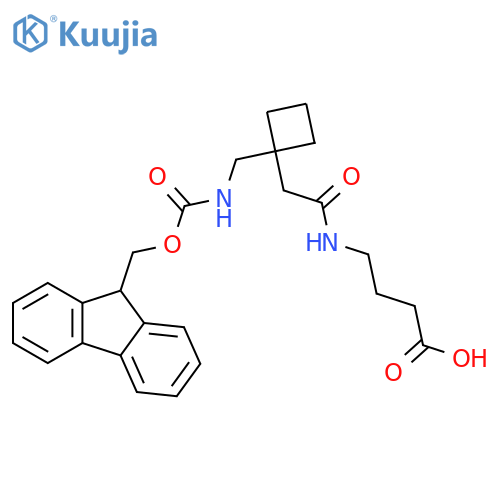 4-(2-{1-({(9H-fluoren-9-yl)methoxycarbonyl}amino)methylcyclobutyl}acetamido)butanoic acid structure