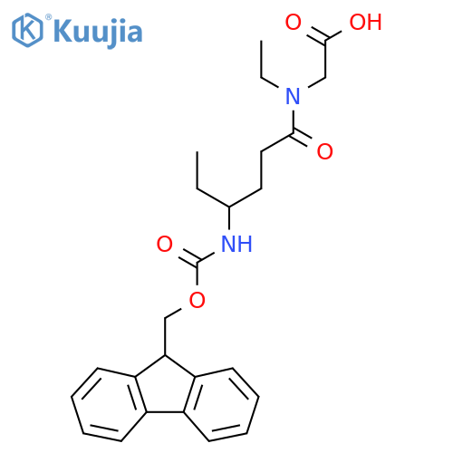2-N-ethyl-4-({(9H-fluoren-9-yl)methoxycarbonyl}amino)hexanamidoacetic acid structure