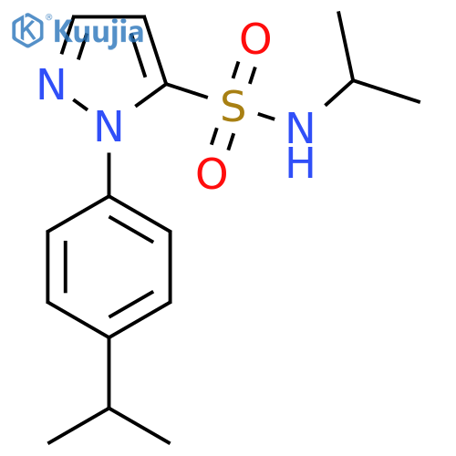 N-(propan-2-yl)-1-[4-(propan-2-yl)phenyl]-1H-pyrazole-5-sulfonamide structure