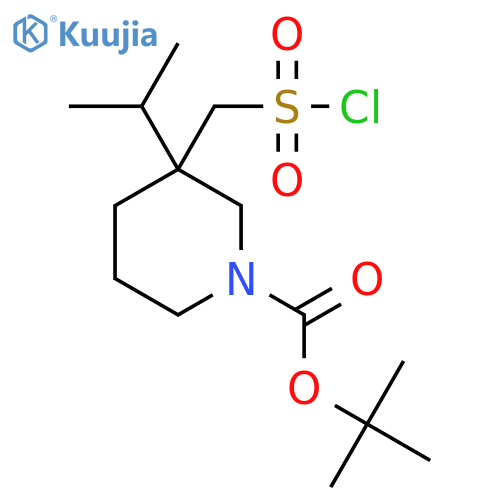 tert-butyl 3-(chlorosulfonyl)methyl-3-(propan-2-yl)piperidine-1-carboxylate structure