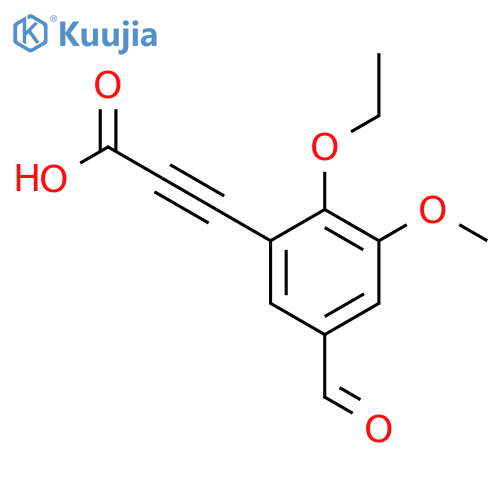 3-(2-ethoxy-5-formyl-3-methoxyphenyl)prop-2-ynoic acid structure