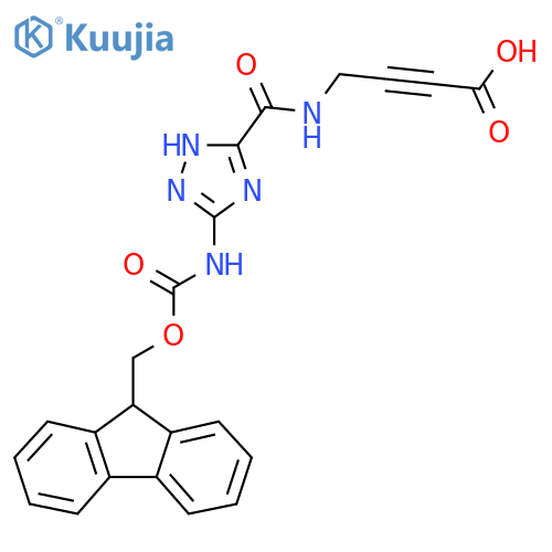 4-{5-({(9H-fluoren-9-yl)methoxycarbonyl}amino)-1H-1,2,4-triazol-3-ylformamido}but-2-ynoic acid structure