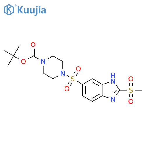 tert-butyl 4-[(2-methanesulfonyl-1H-1,3-benzodiazol-5-yl)sulfonyl]piperazine-1-carboxylate structure