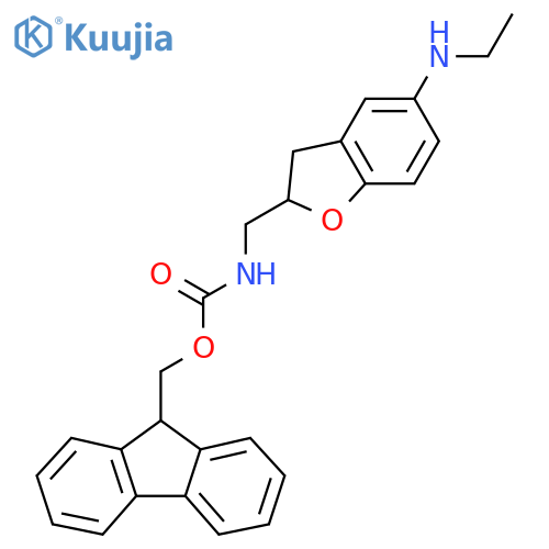 9H-fluoren-9-ylmethyl N-{5-(ethylamino)-2,3-dihydro-1-benzofuran-2-ylmethyl}carbamate structure