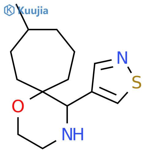 9-methyl-5-(1,2-thiazol-4-yl)-1-oxa-4-azaspiro5.6dodecane structure