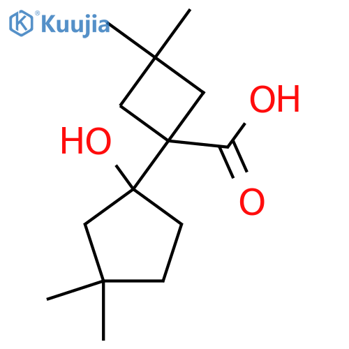 1-(1-Hydroxy-3,3-dimethylcyclopentyl)-3,3-dimethylcyclobutane-1-carboxylic acid structure
