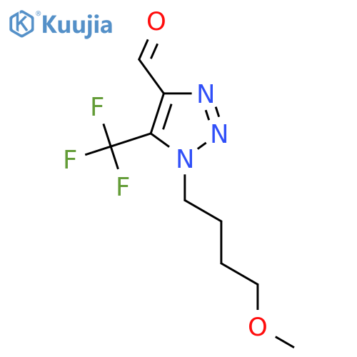 1-(4-methoxybutyl)-5-(trifluoromethyl)-1H-1,2,3-triazole-4-carbaldehyde structure