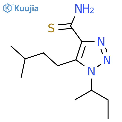 1-(butan-2-yl)-5-(3-methylbutyl)-1H-1,2,3-triazole-4-carbothioamide structure
