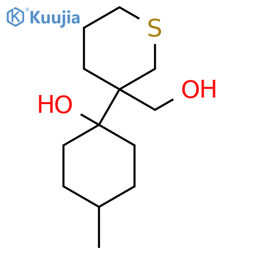 1-3-(hydroxymethyl)thian-3-yl-4-methylcyclohexan-1-ol structure