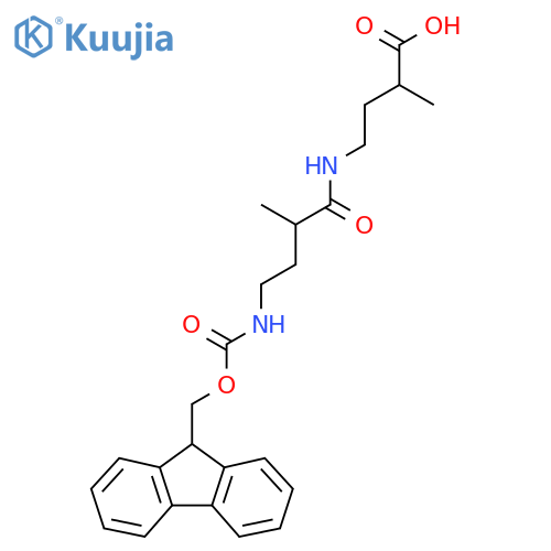 4-4-({(9H-fluoren-9-yl)methoxycarbonyl}amino)-2-methylbutanamido-2-methylbutanoic acid structure
