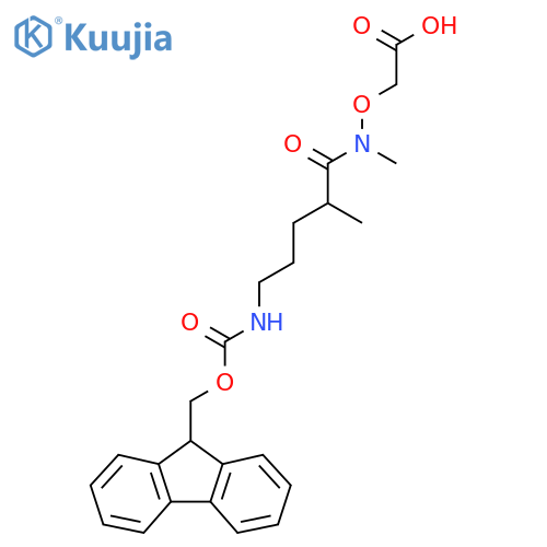 2-{5-({(9H-fluoren-9-yl)methoxycarbonyl}amino)-N,2-dimethylpentanamidooxy}acetic acid structure